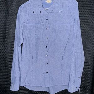 Button up denim style blouse